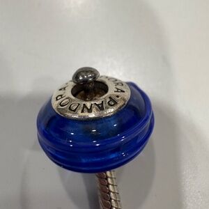 Pandora Blue Swirl Murano Glass Charm